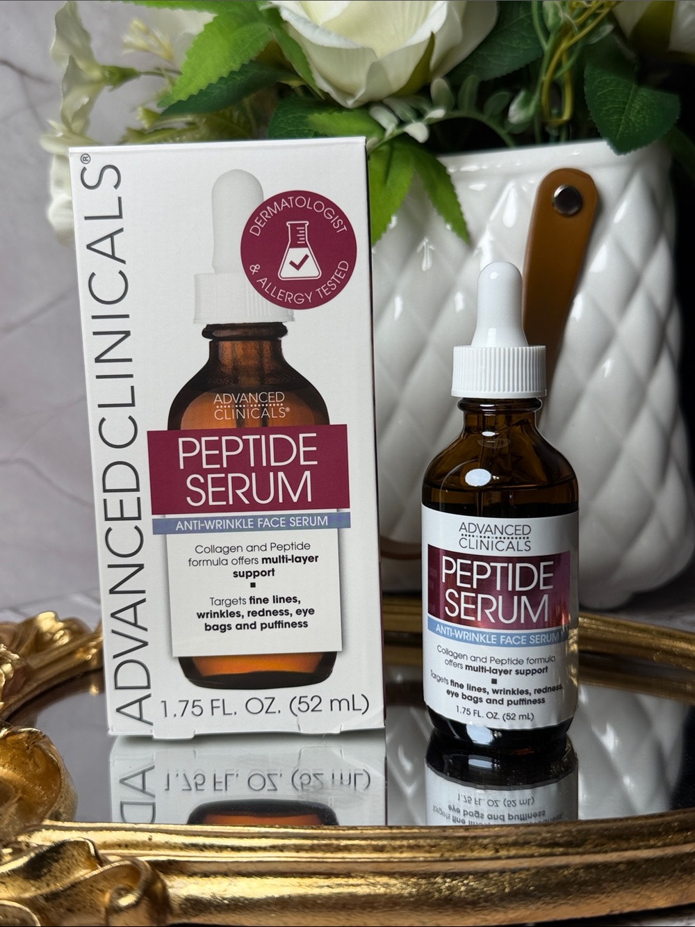 Advanced Clinicals Peptide Serum - Anti-Wrinkle Face Serum (Burgundy)